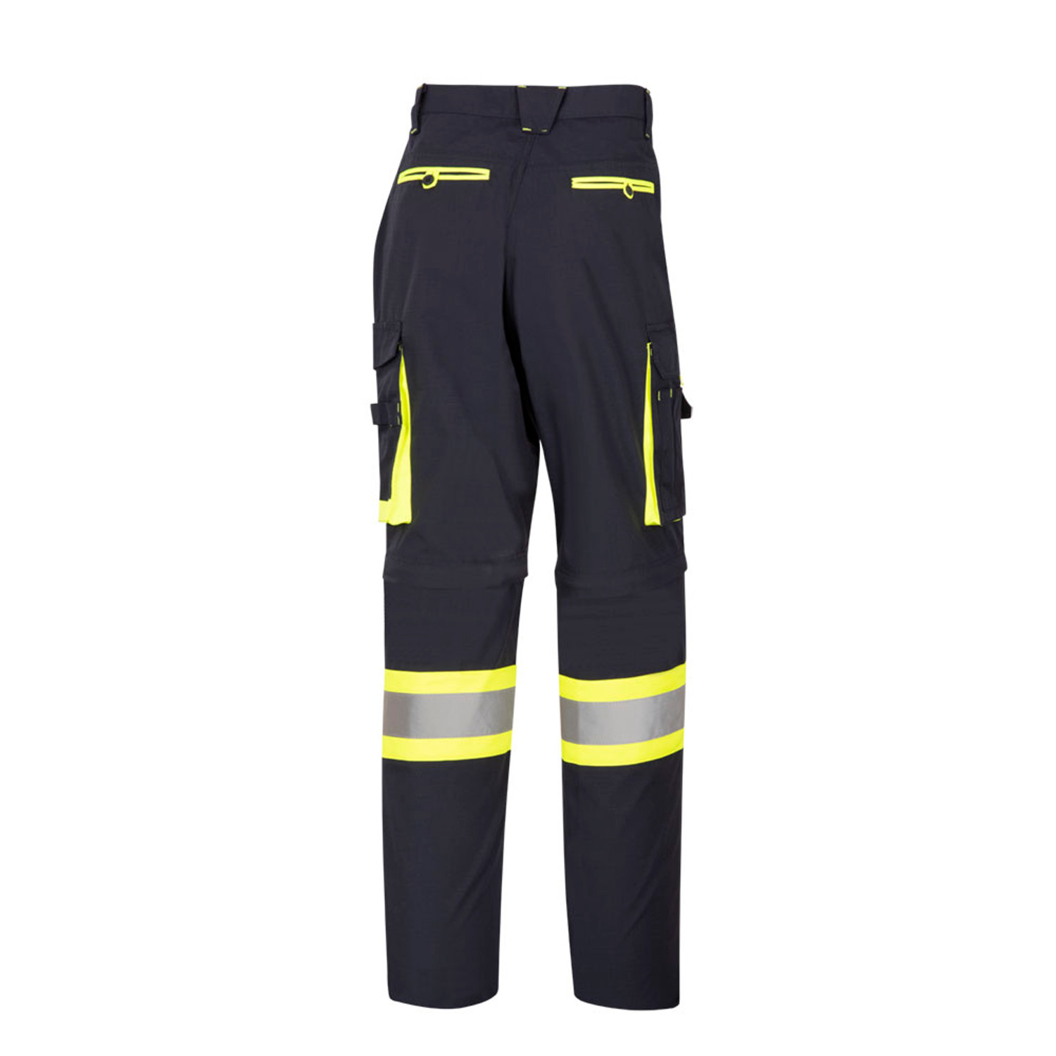 Pioneer Convertible Zip-Off Safety Cargo Pants - Hi-Vis Navy