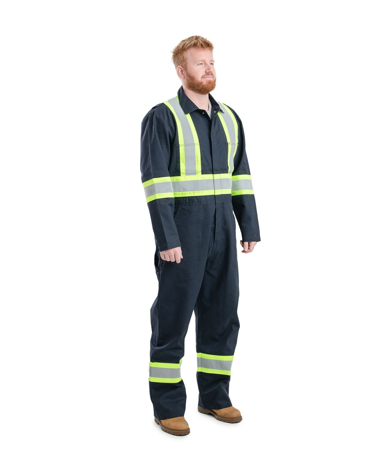 BERNE HVC252 Safety Striped Gasket Unlined Coverall | SafetyWear.ca