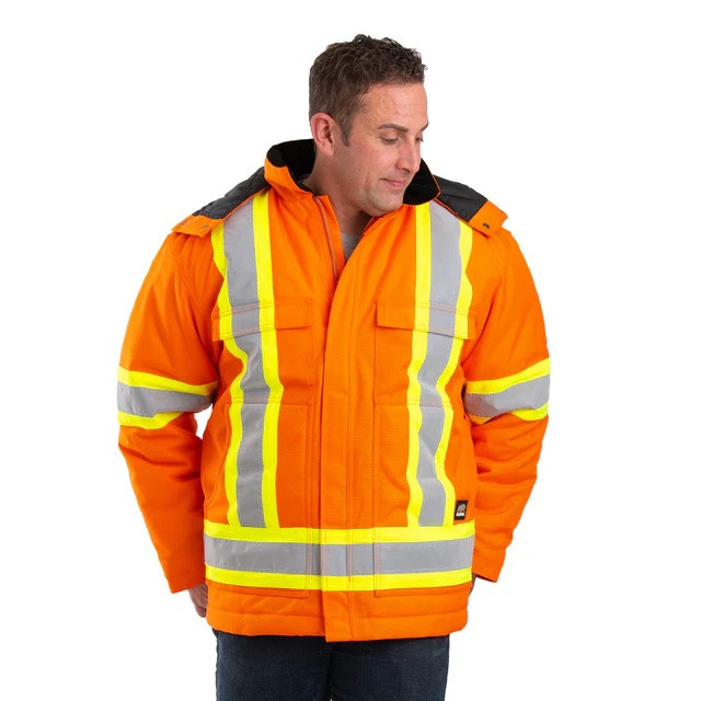 BERNE HVNCH03 Safety Striped Arctic Insulated Chore Coat