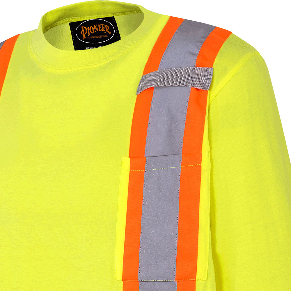Pioneer 6982 Safety Long Sleeved 100 Cotton Shirt - Yellow/Green