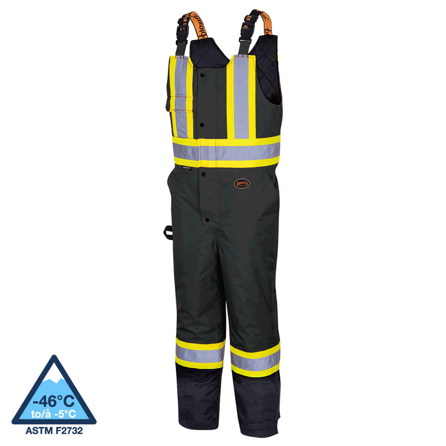 5042 Hi-Viz 100% Waterproof Quilted Bib Pant | Safetywear.ca