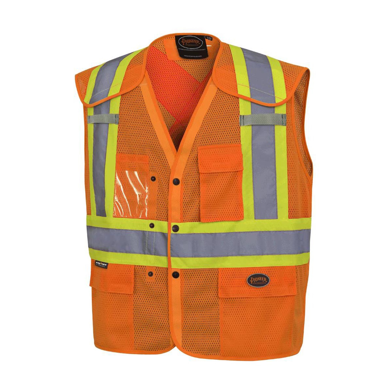 Pioneer Hi-Vis Drop Shoulder Safety Vest With Snap | Safetywear.ca