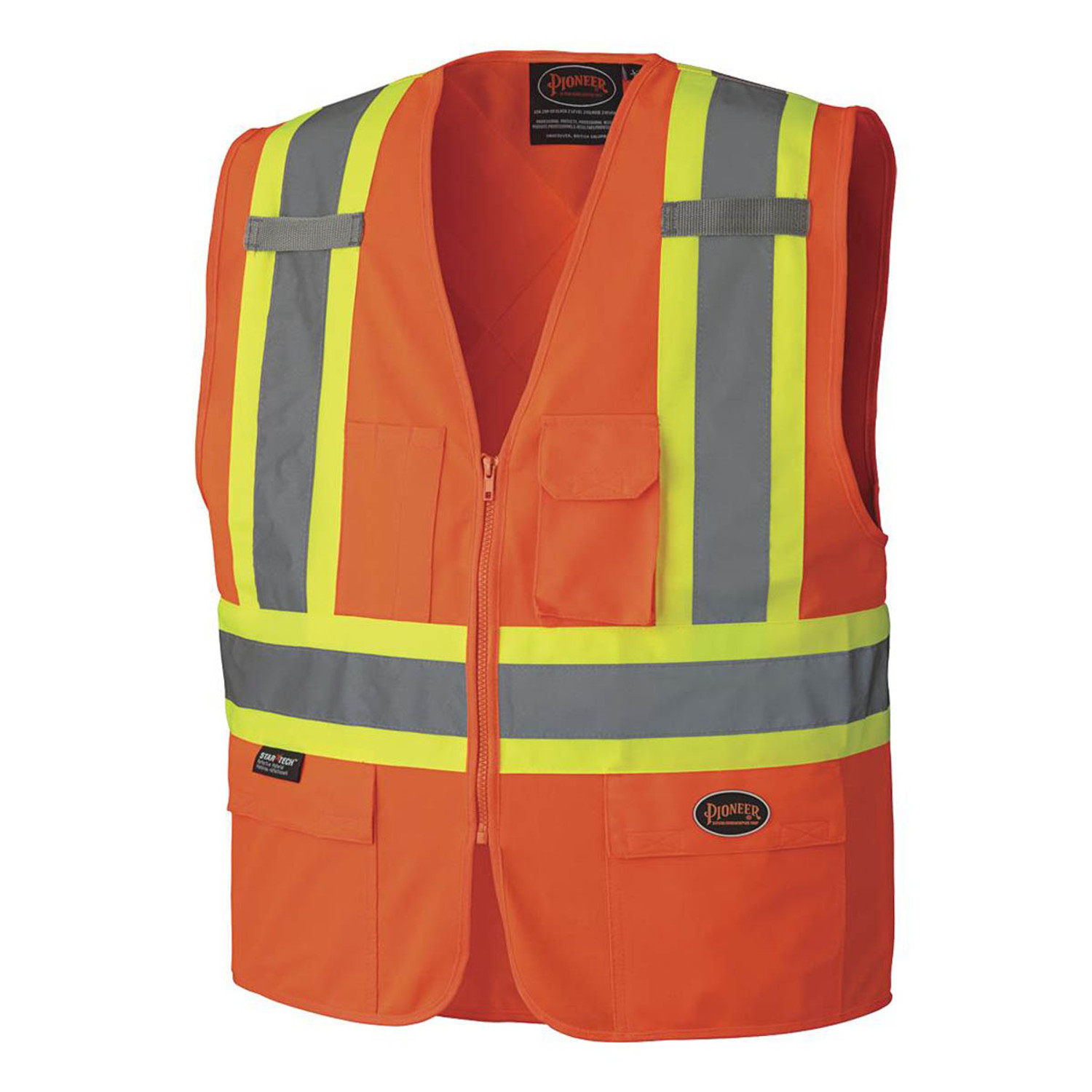 Pioneer Poly Tricot Zipper Front Safety Hi-Vis Vest