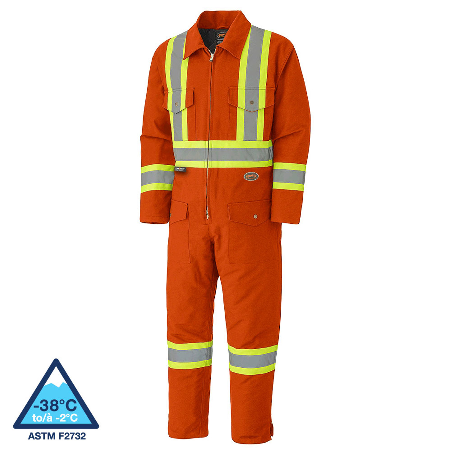 Pioneer 5540A Quilted Cotton Duck Safety Coverall - Orange