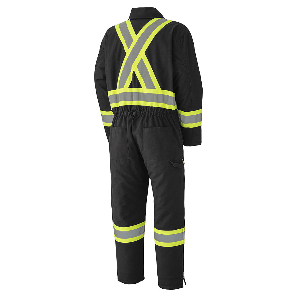 Pioneer 5539BKA Quilted Cotton Duck Safety Coverall - Black