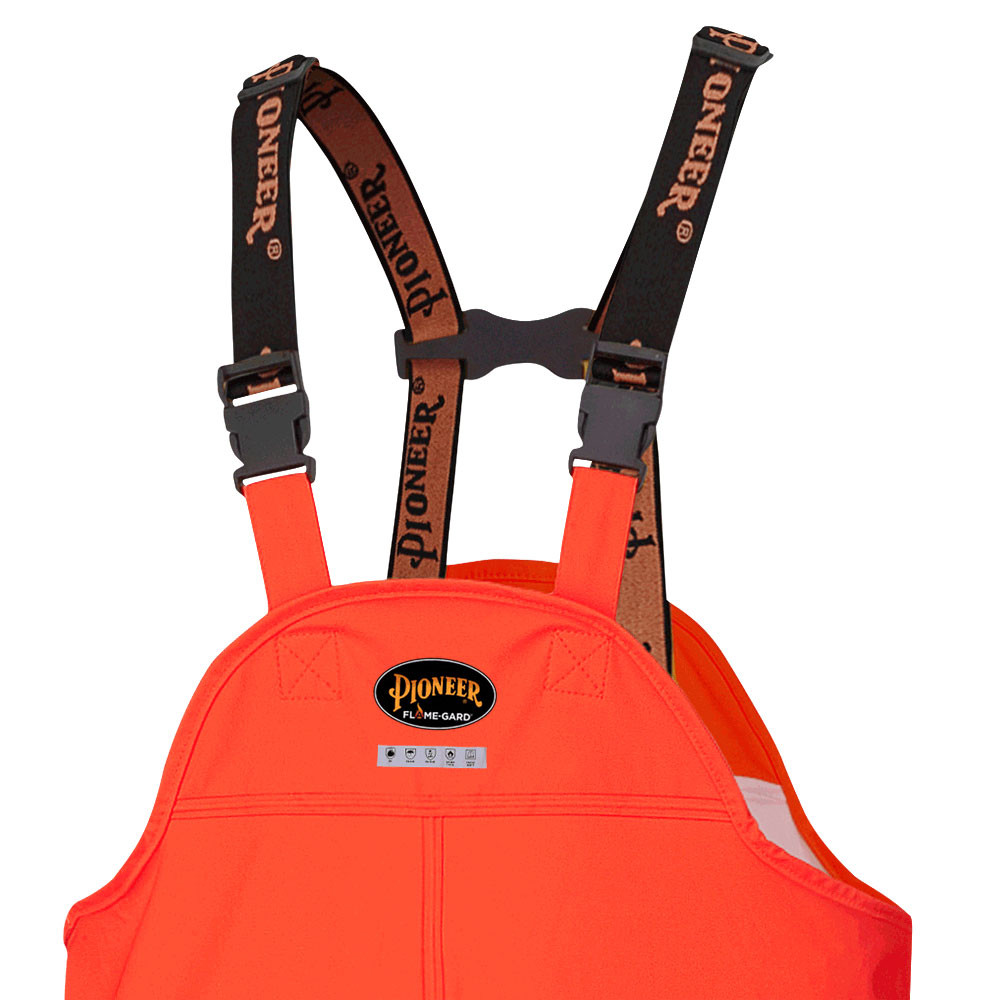 Pioneer 5893 Flame Resistant Waterproof Safety Bib Pants - Hi-Vis