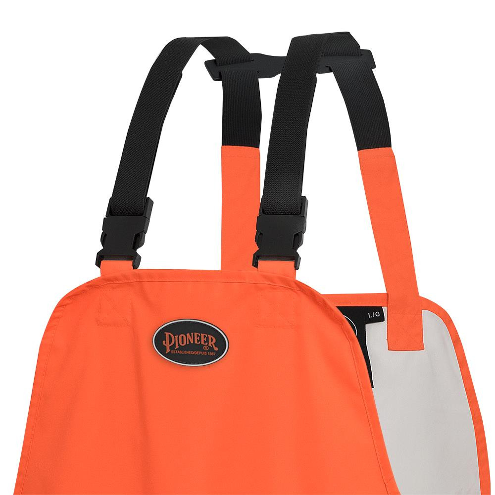 Pioneer 5627 Waterproof Safety Bib Pants - Hi-Vis Orange