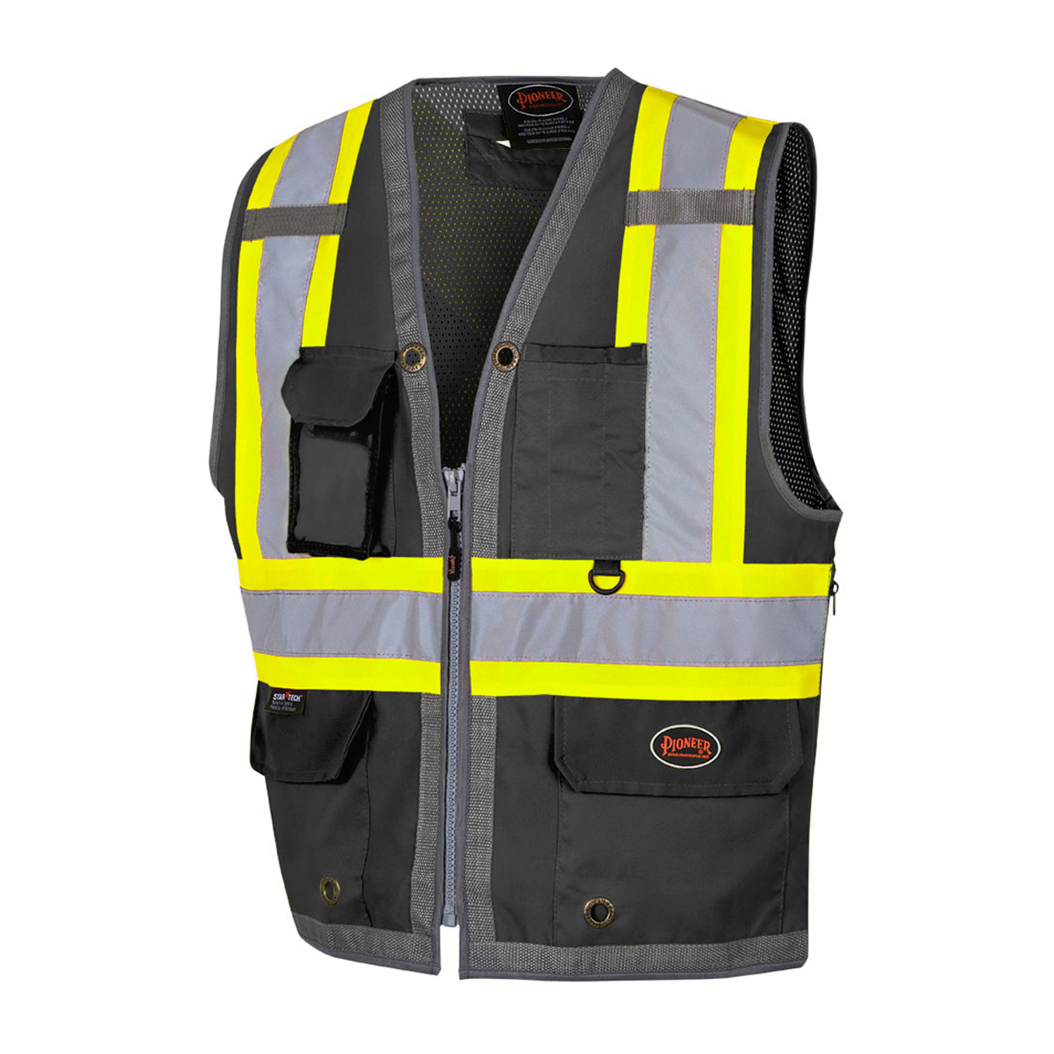 Pioneer Mesh Back Zip Front Surveyor Hi-Vis Safety Vest