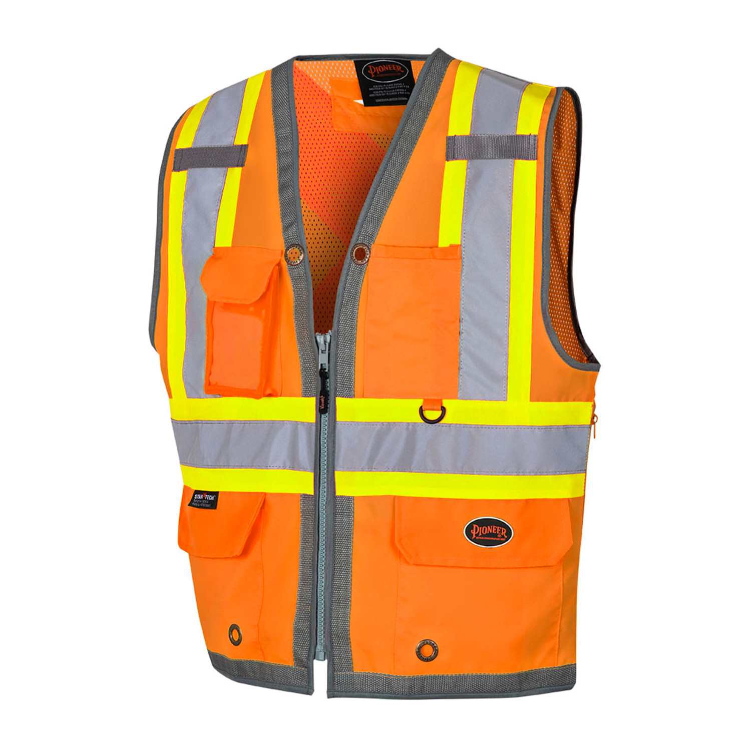 Pioneer Mesh Back Zip Front Surveyor Hi-Vis Safety Vest