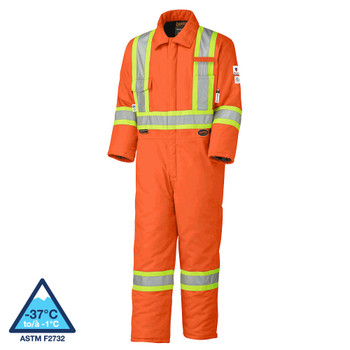 Pioneer 5532A Flame Resistant Quilted Cotton Safety Coverall - Hi-Viz Orange | Safetywear.ca