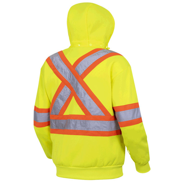 Pioneer 6925 Hi-Viz Polyester Fleece Hoodie - Hi-Viz Yellow/Green | Safetywear.ca