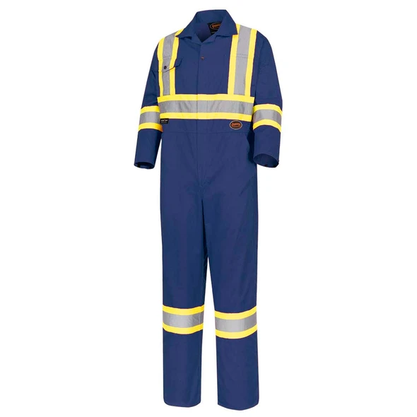 Pioneer 5516 Safety Poly/Cotton Coverall - Navy | SafetyWear.ca