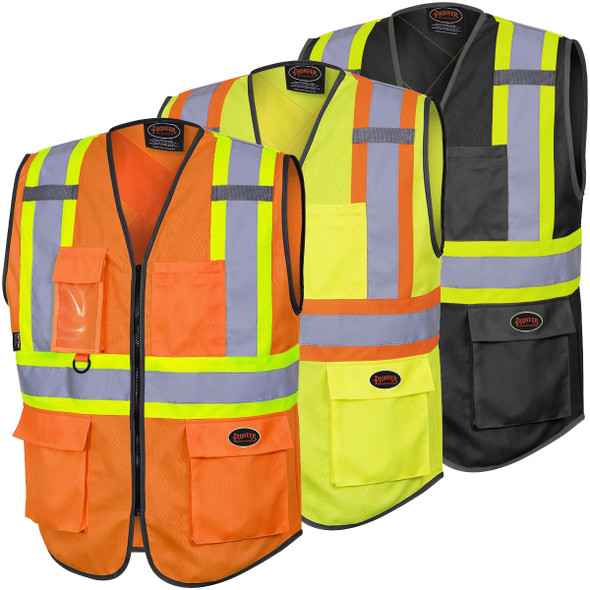 Hi-Vis Zipper Front Safety Vest | Safetywear.ca