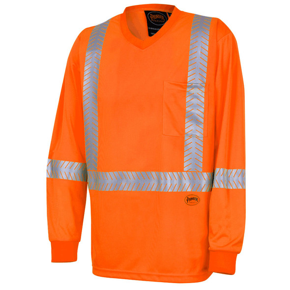 Pioneer 6904A UV Protection Coolpass® Long-Sleeve Safety Shirt - Hi-Viz Orange | Safetywear.ca