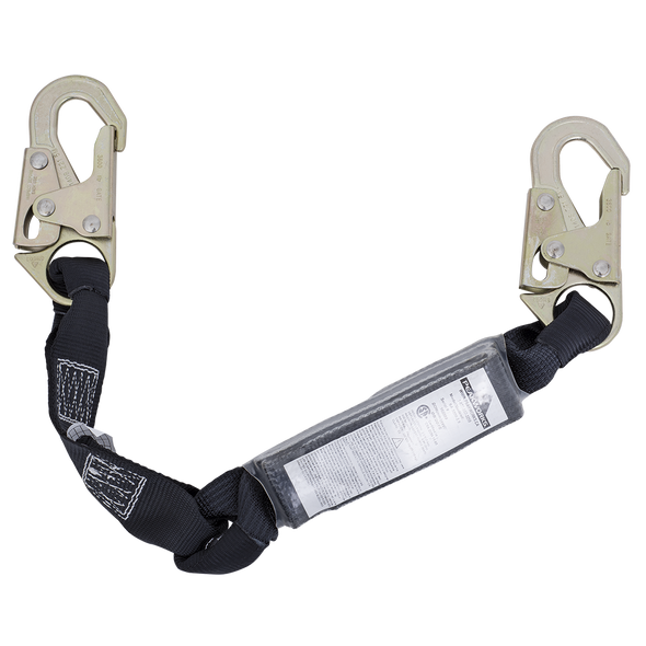 SA-5200-2.5 Shock Absorbing Lanyard (110 - 220lb Capacity) - SP - Single Leg Snap Hooks - 2.5' (0.8M) | Safetywear.ca