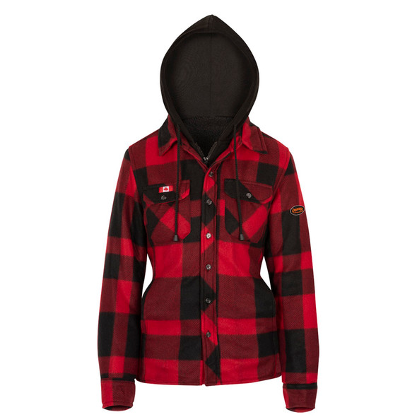 Pioneer Women's Quilted Polar Hooded Fleece Shirt - Red | SafetyWear.ca