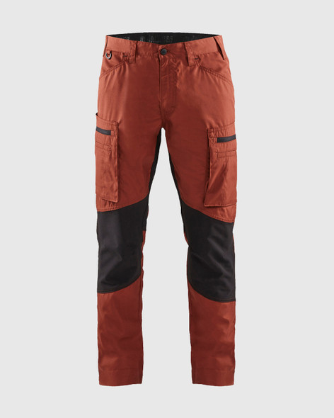 BLAKLADER 1655 Service Pants with Stretch | Burned Red/ Black