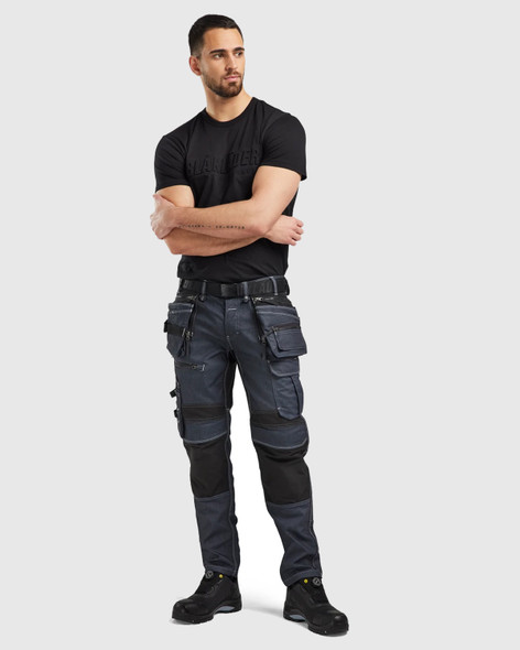 BLACKLADER 1990 Craftsman Stretch X1900 Trousers | Navy Blue/ Black