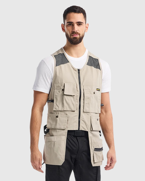 BLACKLADER 3115 Ripstop Kangaroo Mesh Vest | Stone