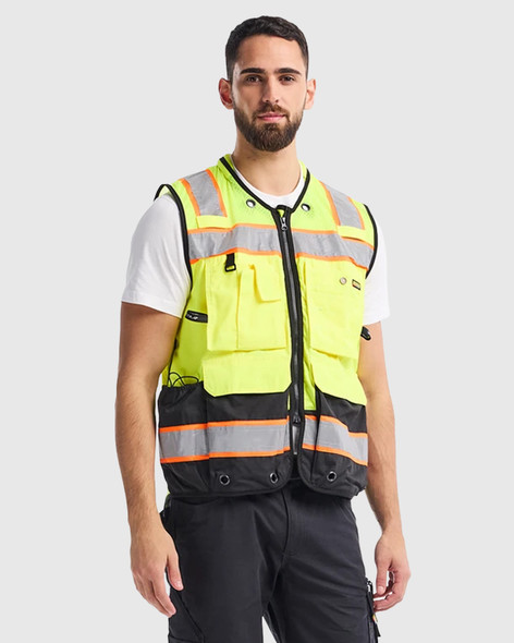BLACKLADER 3132 Hi-Vis Surveyor's Vest | Hi-Vis Yellow/ Black