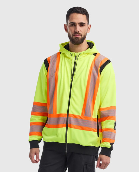 BLACKLADER 3448 Hi-Vis Full Zip Sweatshirt | Hi-Vis Yellow/ Black