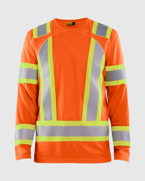 BLAKLADER 3496 CSA Hi-Vis Long Sleeve T-shirt | Hi-Vis Orange