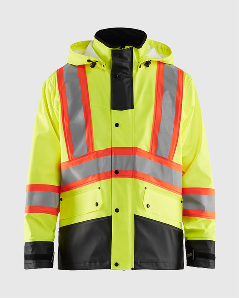 Hi-Vis Rain Jacket Yellow Hi-viz/Black | YELLOW HI-VIZ/BLACK
