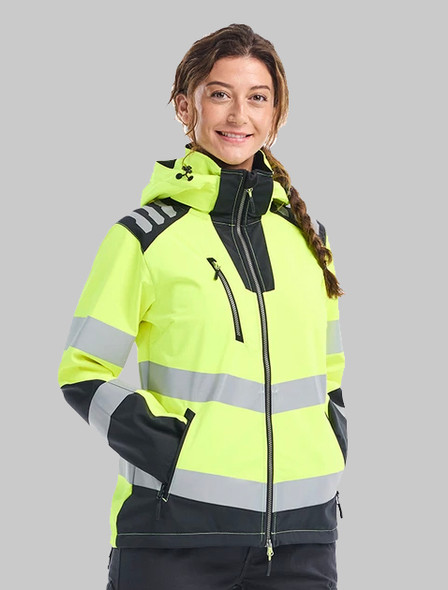 BLAKLADER 4777 Women's Hi-Vis Softshell Jacket | Hi-Vis Yellow/ Black