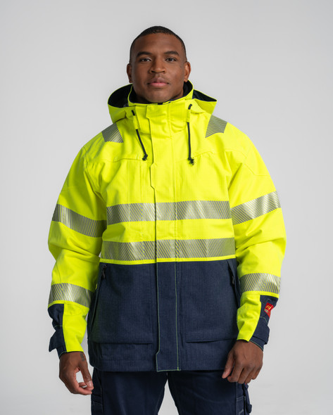 BLAKLADER 4786 Multinorm Shell Jacket | Hi-Vis Yellow/ Navy Blue