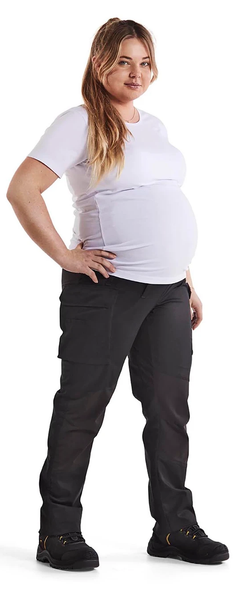 Maternity service pants with stretch Black | BLACK