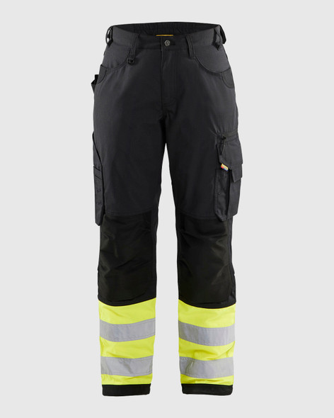 BLAKLADER 7164 Women's Visibility Ripstop Pant | Black/ Hi-Vis Yellow