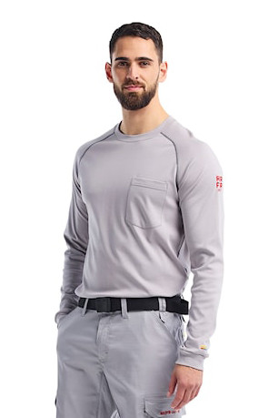 FR Light Long Sleeve T-shirt (9.1cal) Stone | LIGHT GREY