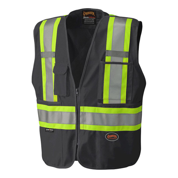 Pioneer 6935/6936/6937 Hi-Viz Safety Tear-Away Mesh Back Zip Front Safety Vest | SafetyWear.ca