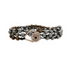 Beaded Bracelet with Hematites in silver and matt Gold & Silver elements| Convertible Jewelry 