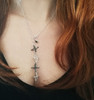 Modern necklace with handmade Crosses black and silver 