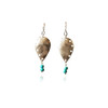 Elegant Silver  dangle drop earrings with turquoise 