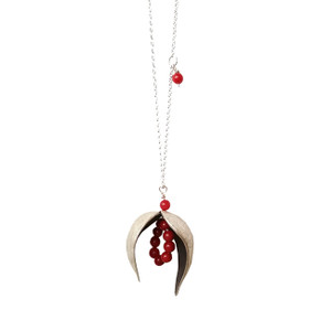 Contemporary Long pendant with red corals|Modern pendant |Designer pendant 