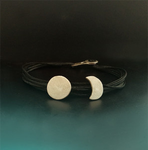 Sun and Moon Silver bracelet|SunMoon Jewelry|Textile Bracelets  