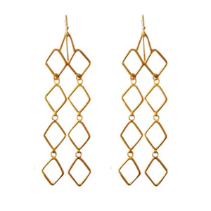 Long Geometric Earrings inspired from Greek Geometric Period 