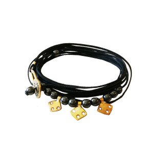 Boho style bracelet with handmade  tiny charms 