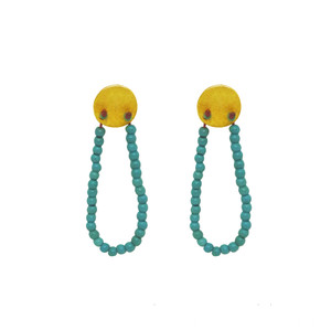 Boho Sun Earrings with Turquoise Howlite, evryday earrings with style 