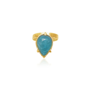 Iris ring with Blue Apatite 