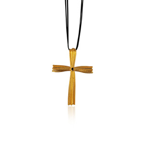 Folded Ariadne's Cross with cord and zircon