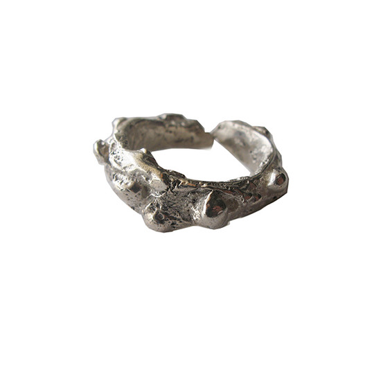Silver modern ring