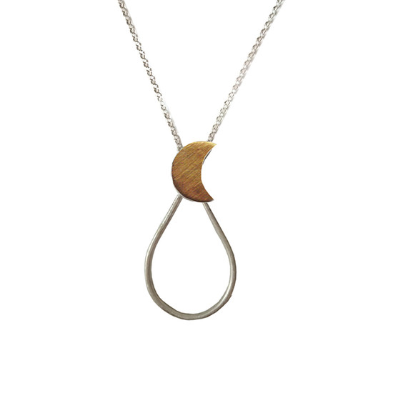 Gold vermeil moon necklace