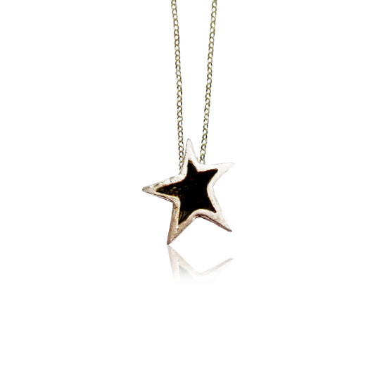 Oxidized star necklace 
