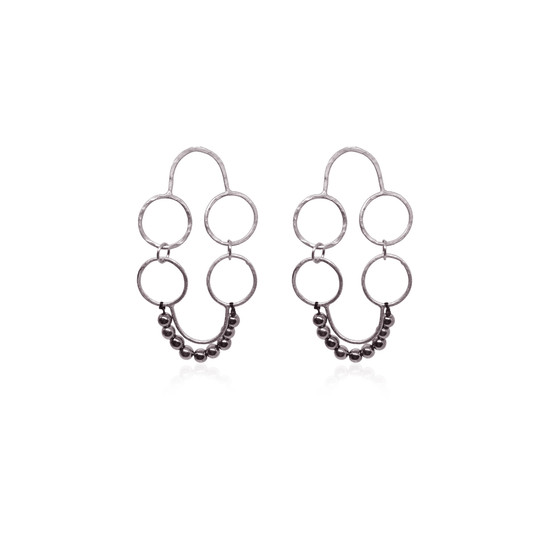 Silver statement earrings with stones 