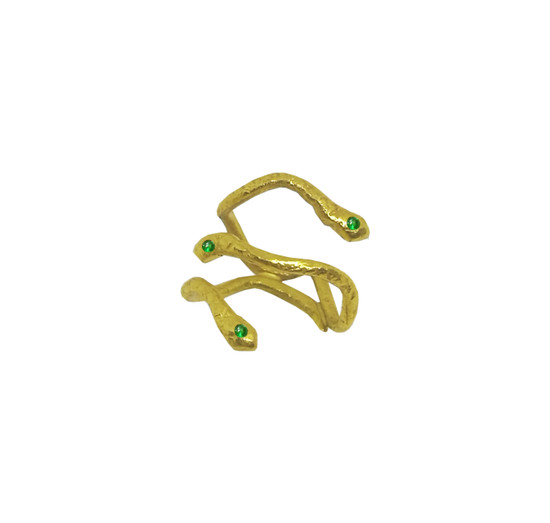 Gold triple  serpent ring 