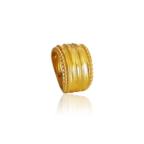 "Athenian Elegance: Ancient Greek-Inspired Ring adorned with Artisan Balls"