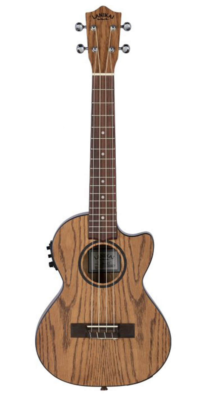 Lanikai OA-CET Oak Ukulele with Cutaway and Electronics - Tenor